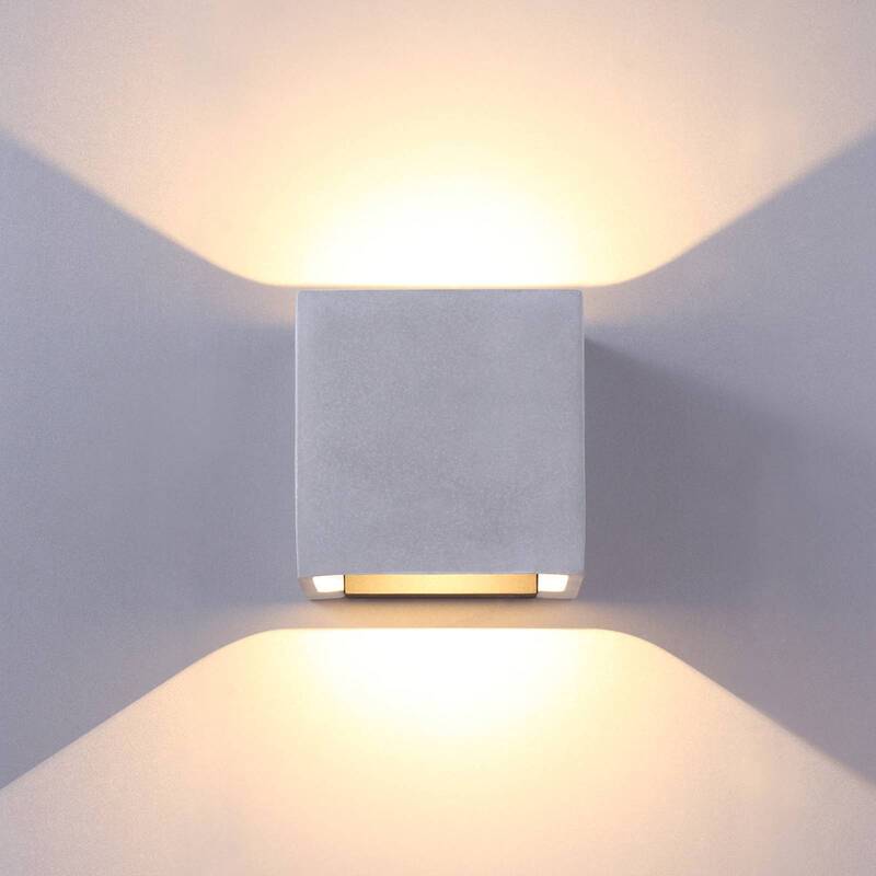 Wandleuchte Außenleuchte Lucande LED Lampe Leuchte betongrau Glas warmweiß Riak - 4251096541786