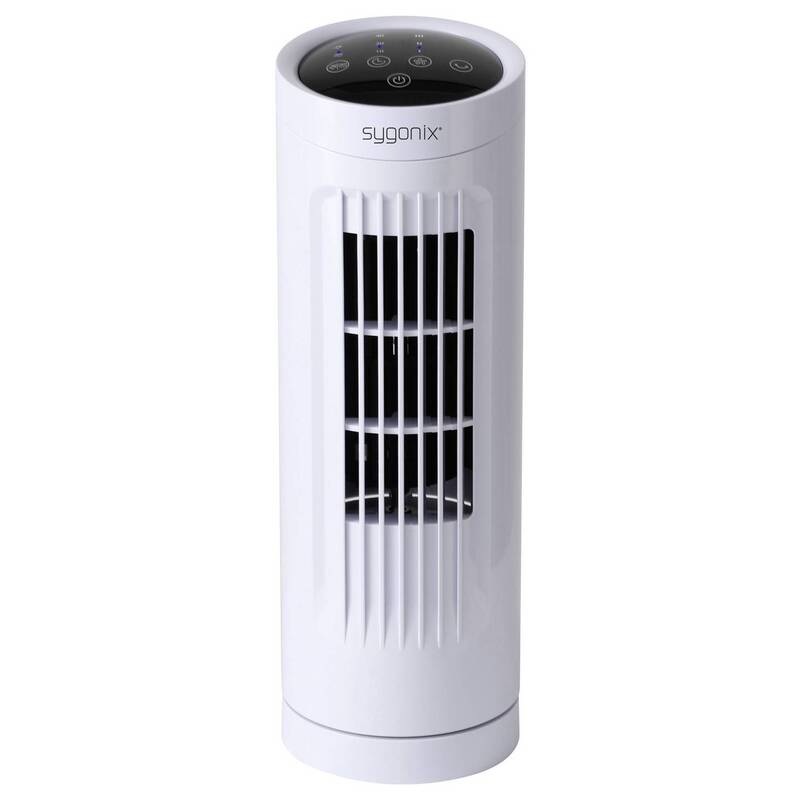 Sygonix Turmventilator 20W Timer Oszillierend Weiß 111mm x 328mm kompakt leise - 4064161489414