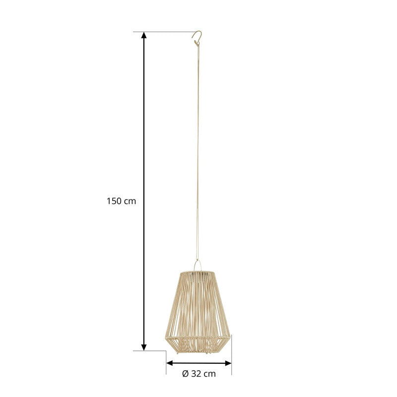 Lindby Hängelampe Hängeleuchte Austas LED Pendelleuchte dimmbar beige IP54 32cm - 4255830909412