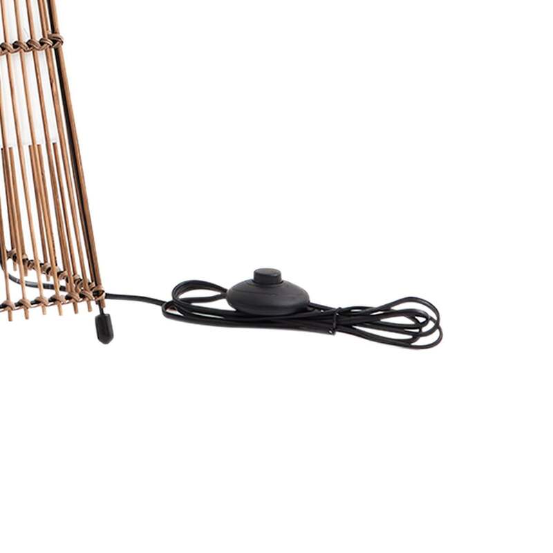 Lindby Stehleuchte Jacinto Bambus Hanf 130 cm 2x15W E27 Holzfarbe - 4251911792928
