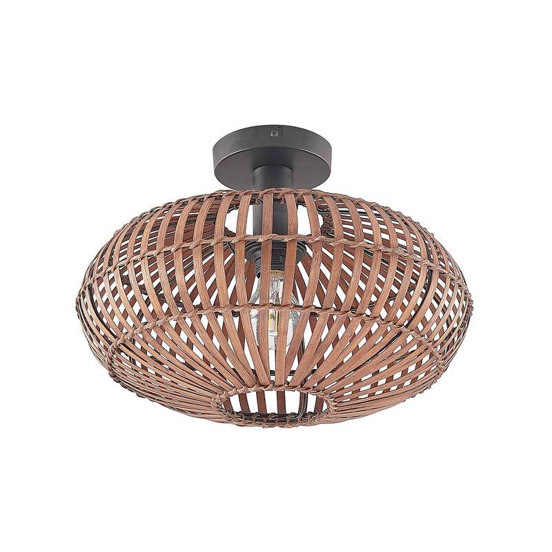 Lindby Majeora Deckenleuchte Hängeleuchte Lampe Leuchte Bambus E27 dunkelbraun - 4251911750652