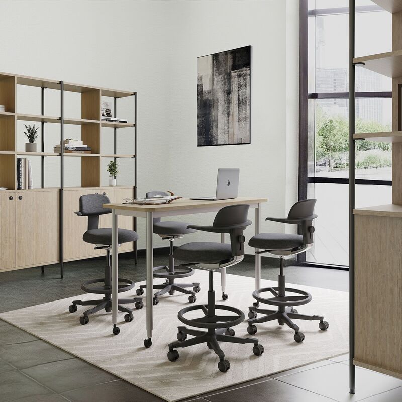 hjh OFFICE Arbeitsstuhl Drehstuhl TOP WORK 40 Schwarz Dunkelgrau Stoff Stuhl - 4064323108047
