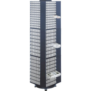 B-Ware Raaco Drehturm leer für Schubladen-Magazine 137447 12 Fächer Stahl 680x680mm