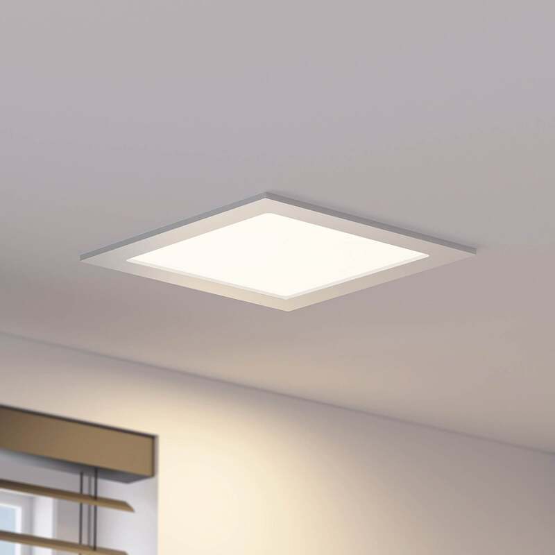 Prios LED-Einbaulampe Helina 22 cm 24 W dimmbar warmweiß IP44 Silber - 4251911707519