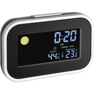 B-Ware TFA Quarz Wecker Kat.Nr. 60.2015 Schwarz Silber Alarmzeiten 1