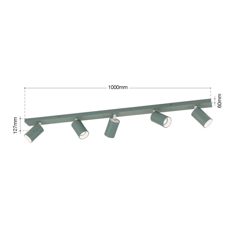 Orion Deckenstrahler Sean Spot Deckenlampe hellgrün Aluminium GU10 LED 5-flammig - 9003090281572
