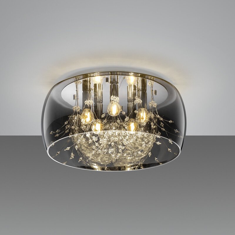 Trio Lighting Deckenlampe Crystel Deckenlampe Lampe aus Glas chrom Ø 50 cm E14 - 4017807541700