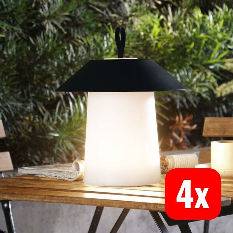 Lindby Akkutischleuchte Kalina LED dimmbar Gartenlampe schwarz/weiß IP44 22,4cm - 4251911773965