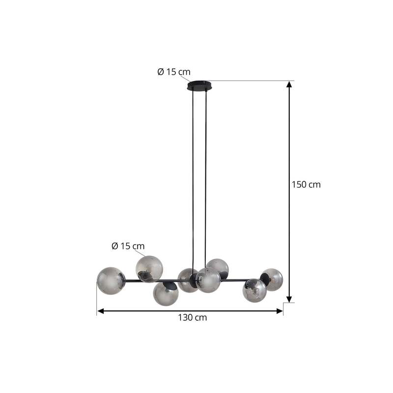 Lindby Pendelleuchte Hängeleuchte Isamer LED Lampe dimmbar rauchgrau 130cm - 4251911797749
