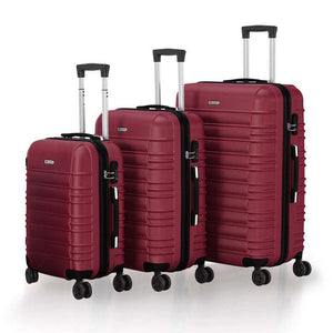 B-Ware Hartschalen Kofferset Rom 3-teilig ABS-Kunststoff Koffer Set Rot 360° Rollen