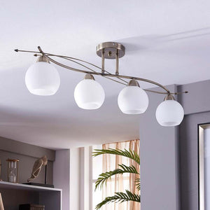B-Ware Lindby Deckenlampe Leanda LED Lampe dimmbar 4-flammig altmessing 80x13cm