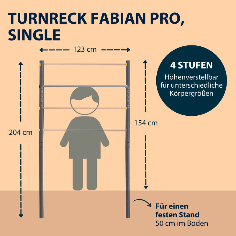 HUDORA Fabian Pro Turnreck für Outdoor, verstellbar, max. 100 kg, grau - 4005998858394