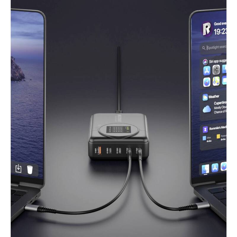 VOLTCRAFT UC-4C1A240W01 USB Ladegerät 240W 4x USB-C 1x USB-A Schwarz GaN - 4064161472294