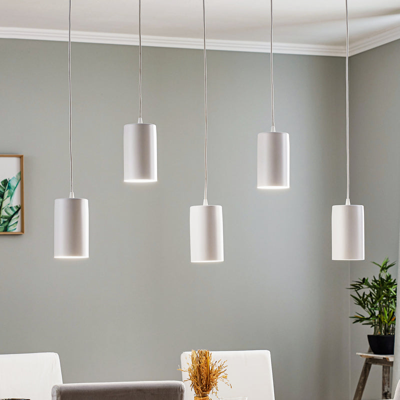 Pendelleuchte ZW Tube 170 Hängeleuchte 5-flammig dimmbar weiß 95x10cm Stahl - 5907623621931