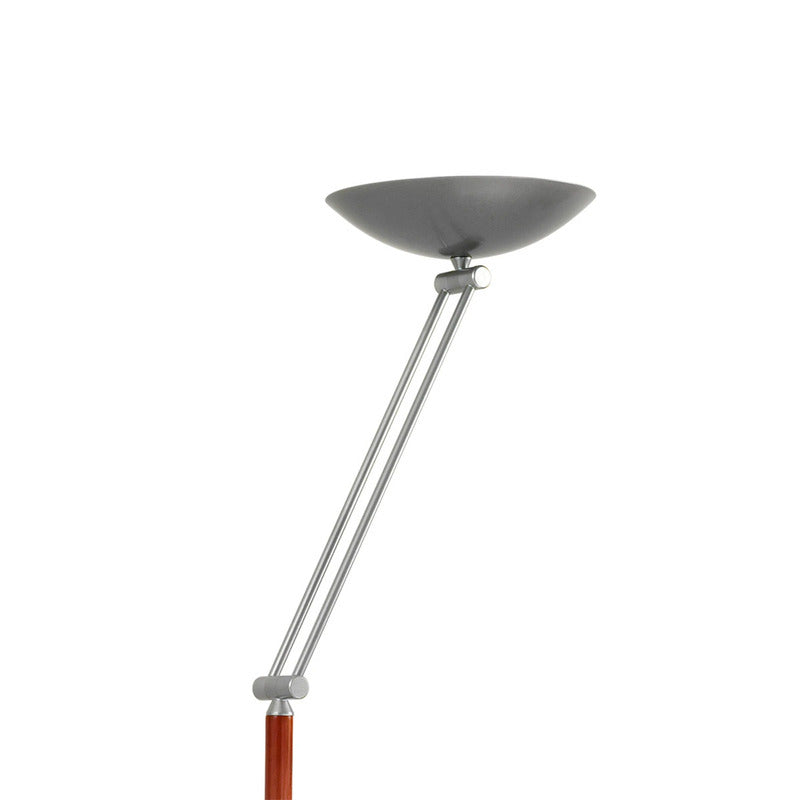 Aluminor Deckenfluter Stehlampe LED braun silber Stahl Holz höhenverstellbar dim - 3131130362908
