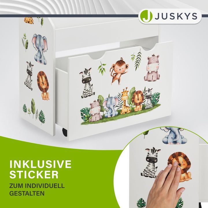 Kinder Bücherregal mit 3 Fächern und herausziehbarer Spielzeugkiste für Ordnung - 4260565526704