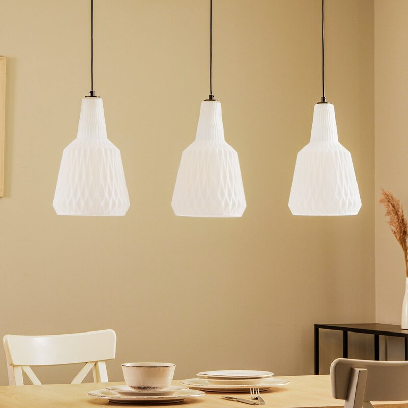 Lindby Belarion Hängeleuchte opal 3fl Glas Hängelampe Lampe Leuchte Deckenla166 - 4251911778458