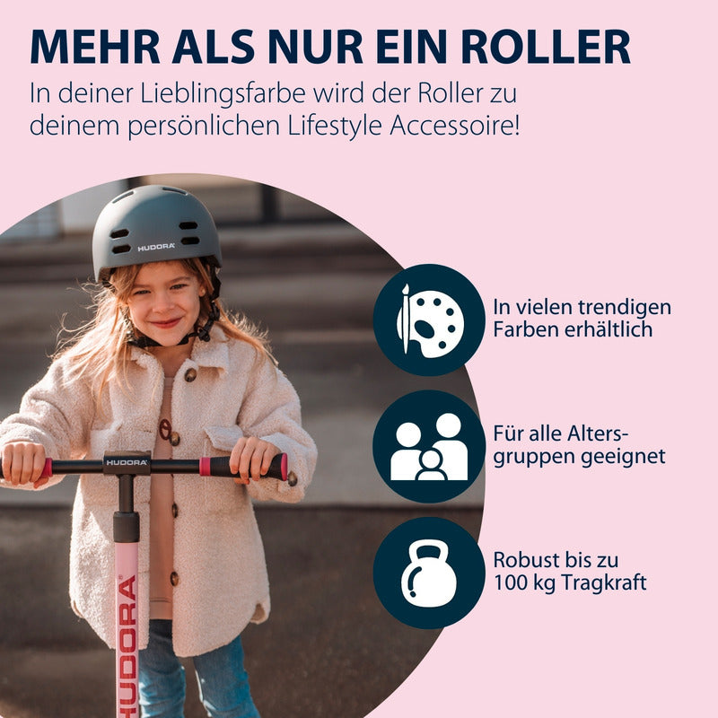 HUDORA BigWheel 205 Advanced Tretroller rosa klappbar für 4-99 Jahre - 4005998141694
