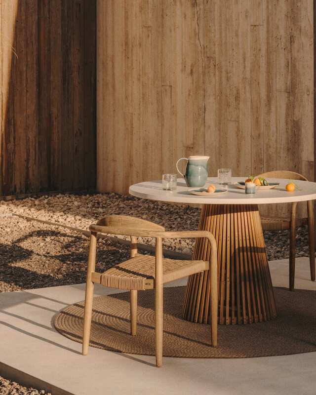 Kave Home Nina Stuhl Sitzmöbel Gartenstuhl Akazienholz Beige SIEHE TEXT/FOTO - 8433840451329