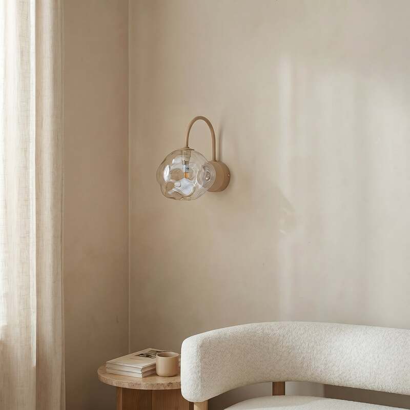 Wandleuchte Wandlampe Lava Glas Beige Leuchte Lampe LED G9 Beleuchtung 995 - 5906135111527