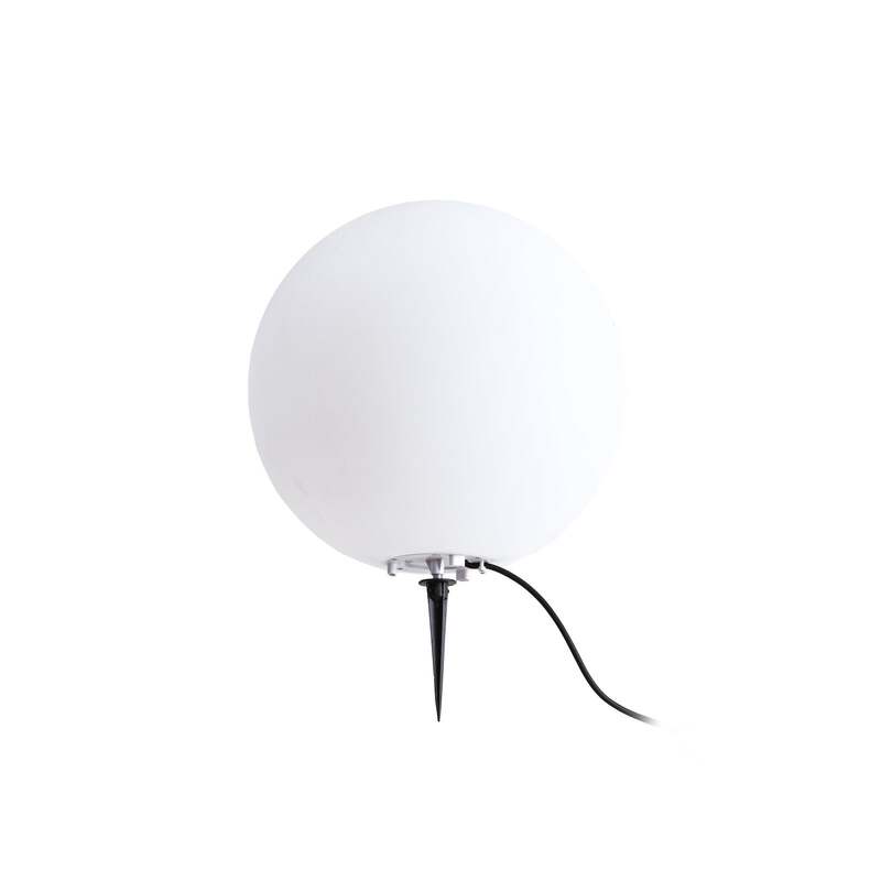 Lindby Kugelleuchte Gartenleuchte Valyra LED Außenlampe Ø40cm IP54 Erdspieß weiß - 4255830910425