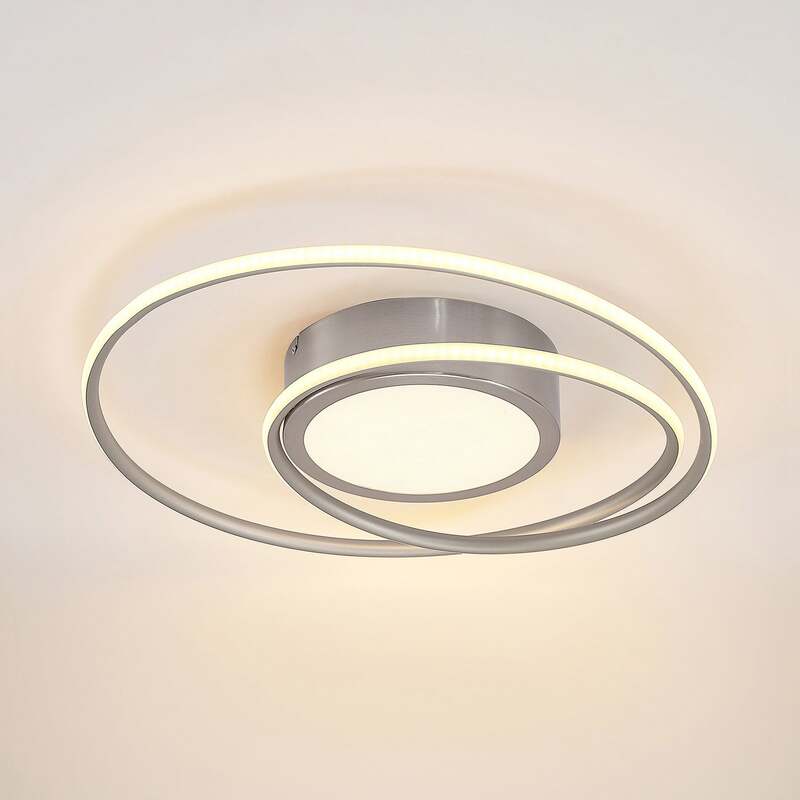 Lindby Deckenlampe Deckenleuchte Bovia LED Lampe dimmbar Leuchte CCT nickel 60cm - 4251911726367