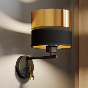 B-Ware Euluna Wandleuchte Hilton schwarz gold LED-Leselicht Wandleuchte Wandlicht 764