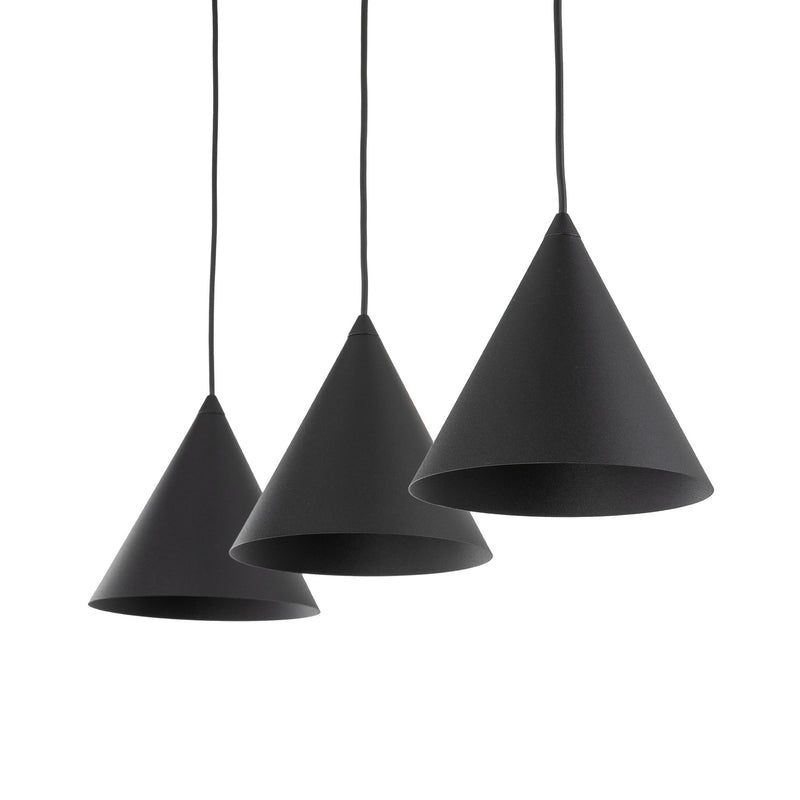 TK Lighting Hängeleuchte Cono 3-flammig LED Pendelleuchte dimmbar schwarz 86x19 - 5906135100682