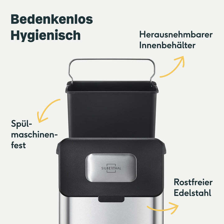 SILBERTHAL Biomülleimer Abfalleimer Edelstahl Aktivkohlefilter 4L Kunststoff - 4260470467079