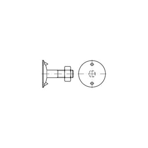 B-Ware DIN 15237 Tellerschraube M10x30 Stahl 3.6 blank mit Tellerscheibe und Mutter