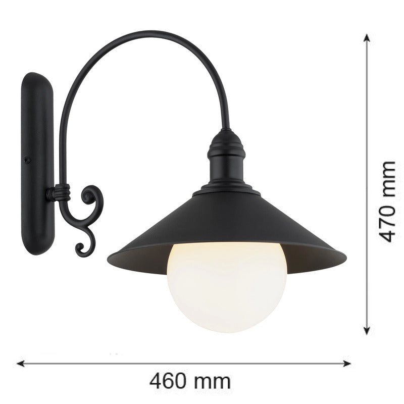 Argon Außenwandleuchte Enduro LED Gartenlampe Lampe schwarz IP44 E27 Glas Stahl - 5902553240122