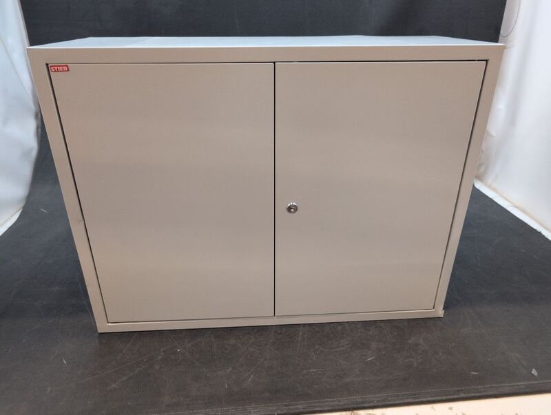 Stier Wandschrank Aufbewahrung grau platzsparend abschließbare Tür 60x80x30cm - 4251709645917
