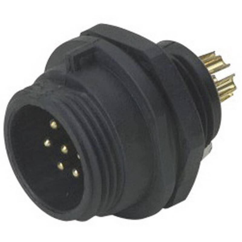 Weipu Rundstecker SP1312 P2 Stecker Einbau 2-polig IP68 schwarz 230V 25A - 2050001514462