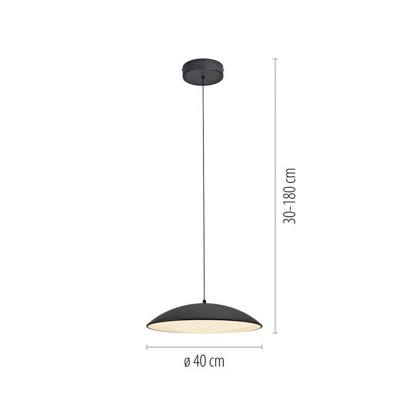SCHÖNER WOHNEN-Kollektion Hängeleuchte LENTE LED Pendelleuchte dimmbar schwarz - 4043689017965