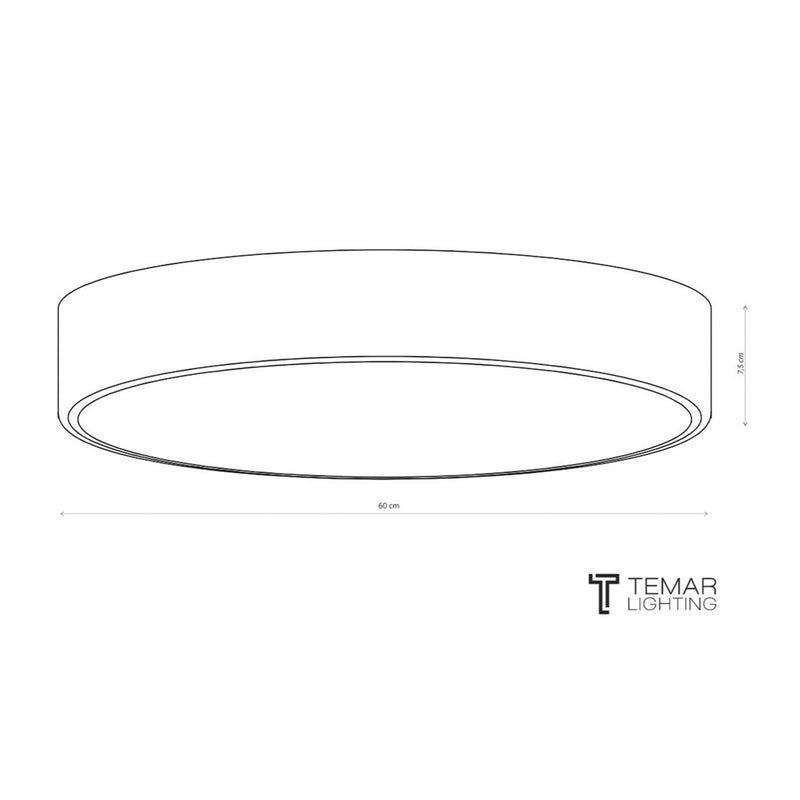 Euluna Deckenleuchte Cleo 600 Deckenlampe Deckenlicht Leuchte Sensor Ø 60cm weiß - 5907623621979