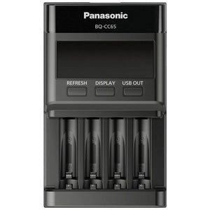 B-Ware Panasonic Rundzellen-Ladegerät BQ-CC65 NiMH Micro AAA Mignon AA 4 Schacht 452mA