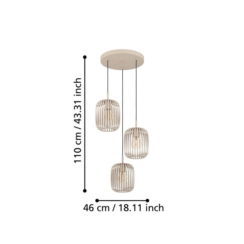 Eglo Hängeleuchte Pendelleuchte Romazzina LED Lampe dimmbar sandfarben Ø46cm - 9008606258574