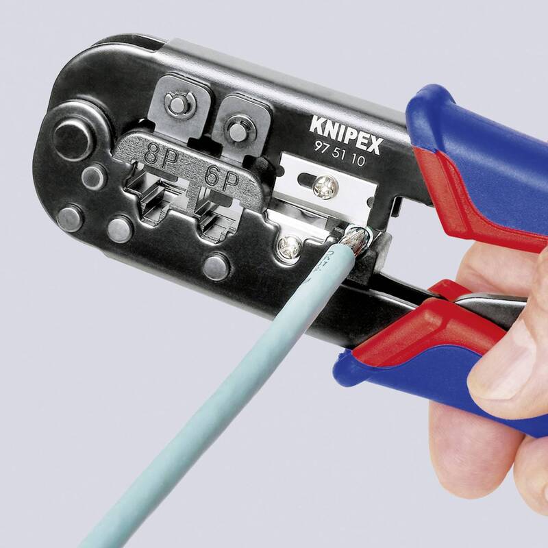 Knipex Crimpzange RJ11 RJ12 RJ45 Modularstecker Werkzeug 190mm Chrom-Vanadium - 4003773043171