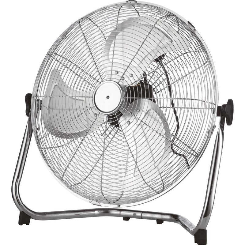 Bodenventilator Ø45cm Chrom leistungsstark 100W Windmaschine für große Räume - 4007873703645