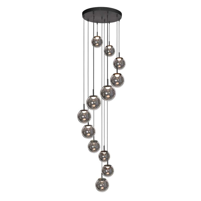 Steinhauer Vide Pendelleuchte Hängeleuchte LED Schwarz 12-flammig Metal - 8712746177930