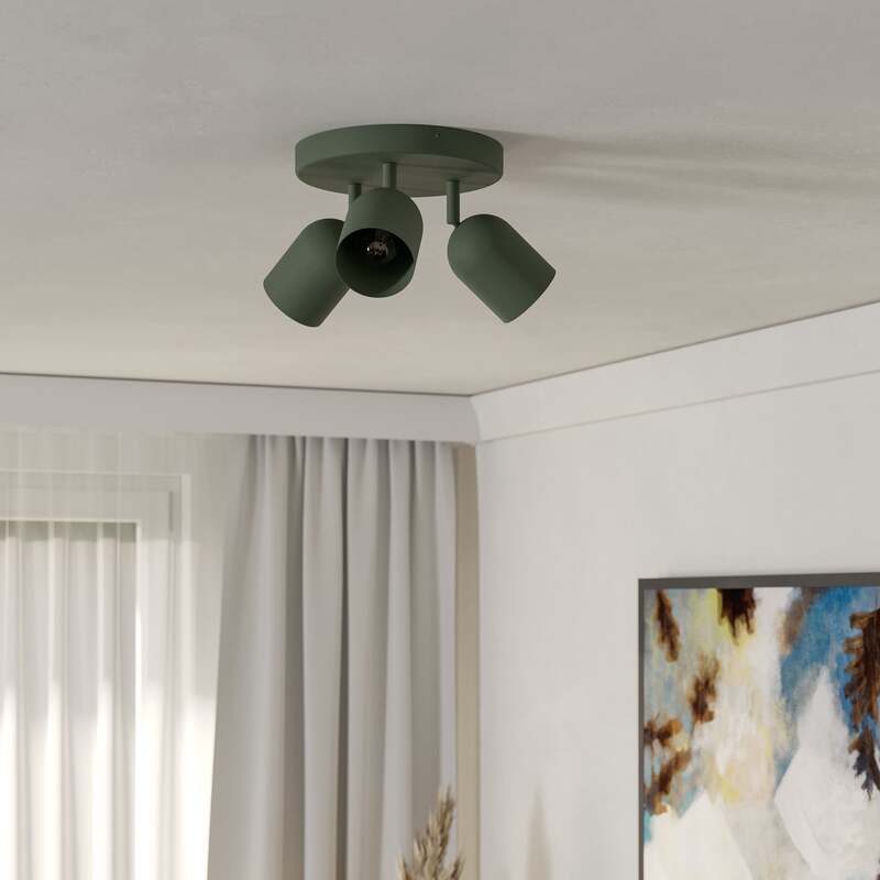 Eglo Deckenstrahler Strahler Tilston LED dimmbar dunkelgrün Ø25cm 3-flg. Stahl - 9008606359677