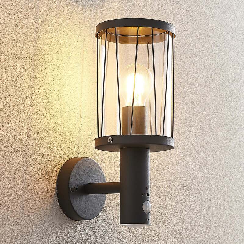 Lindby Yonan Außenwandleuchte Wandleuchte Wandlampe Lampe Leuchte IP44 mit Sen - 4251096575910