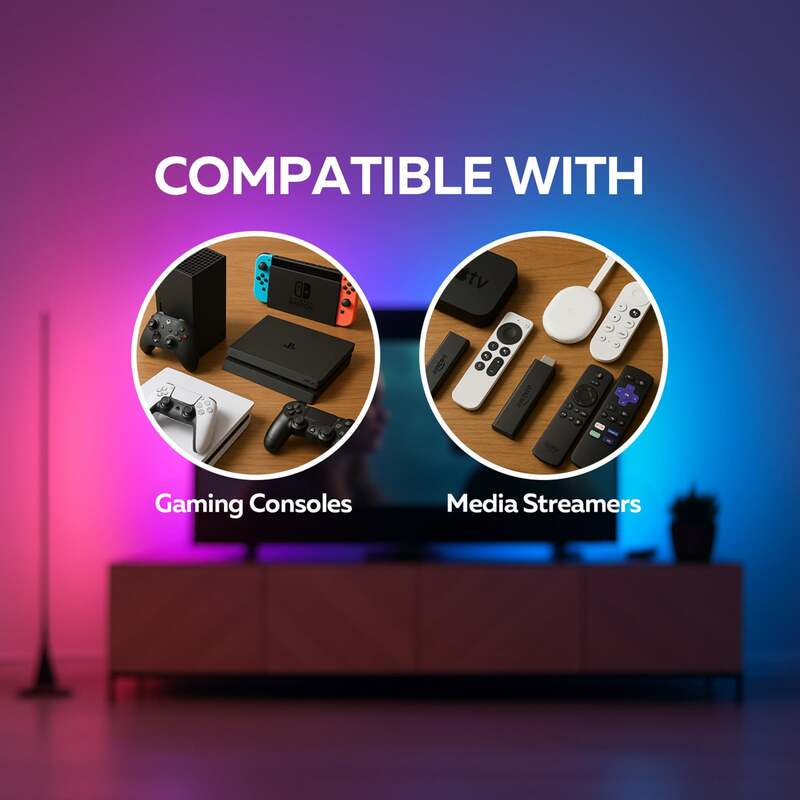 Calex Smart HDMI Sync Box Set RGBW mit LED-Streifen 250cm dimmbar weiß schwarz - 8712879164678