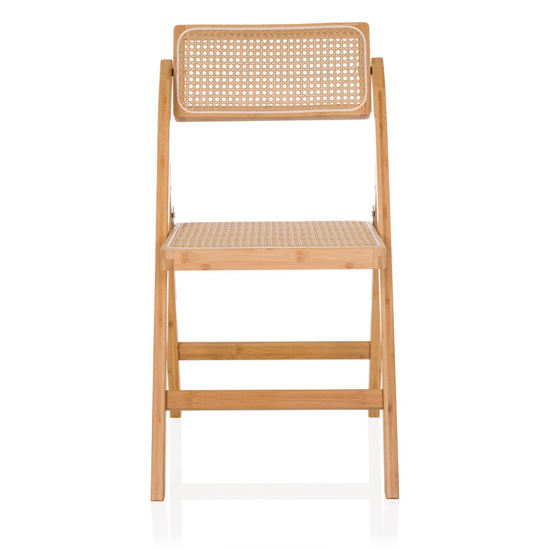 hjh LIVING Klappstuhl Stuhl Rattan Bambus braun TUDELA BAMBOO Sitzgelegenheit - 4064323038382