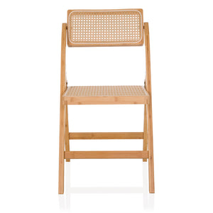 B-Ware hjh LIVING Klappstuhl Stuhl Rattan Bambus braun TUDELA BAMBOO Sitzgelegenheit