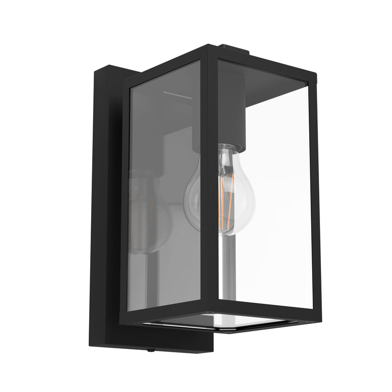 EGLO Außenwandleuchte Budrone schwarz klar Gartenleuchte Lampe dimmbar IP44 27cm - 9008606231607