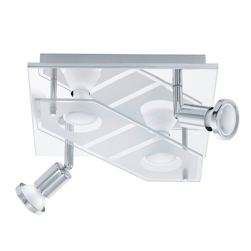 Eglo Deckenleuchte Cabo-C LED RGBW Lampe dimmbar chrom/weiß 25x25cm 880 Lumen - 9002759753795