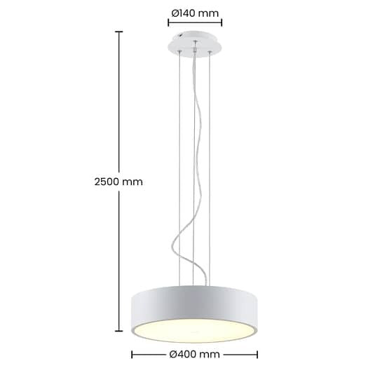 Arcchio Hängelampe Hängeleuchte Noabelle LED Pendelleuchte dimmbar weiß 40cm - 4251096597363