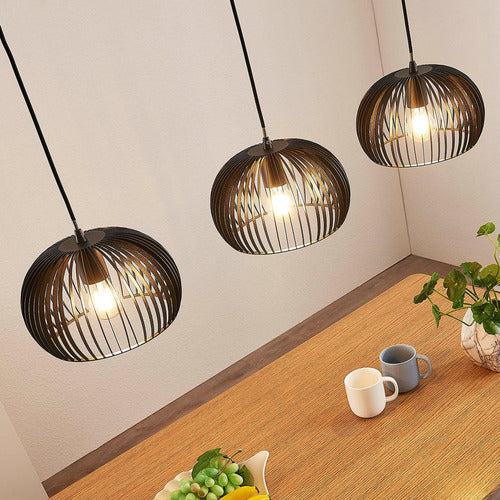 Lindby Pendelleuchte Jusra Hängeleuchte Lampe Leuchte 3-flg. E27 Metall schw28 - 4251096551778