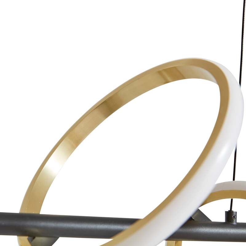 Lucande LED Hängeleuchte Madu Hängelampe Leuchte LED schwarz Metall 92,5 cm lang - 4251911778847